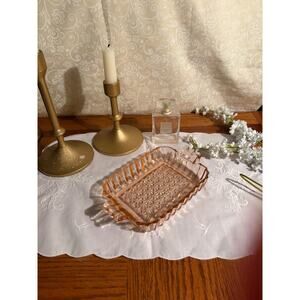 Vintage Anchor Hocking Pink Depression Glass Trinket Tray